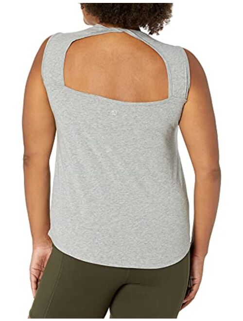 Core 10 Amazon Brand -   Women's (XS-3X) Soft Pima Cotton Stretch Open Back Yoga Sleeveless Tank