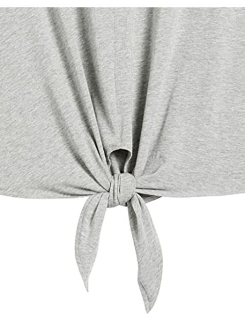 Core 10 Women's Soft Pima Cotton Stretch Yoga Front-tie Sleeveless Tank