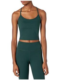 Women's Spectrum Cropped Strappy Tank with Built-in Support Yoga Bra