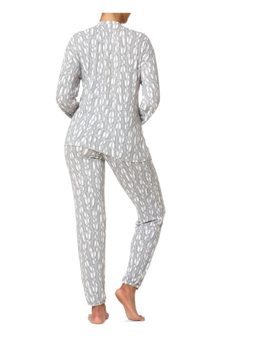 Hue Penguin Puzzle Crewneck Top & Jogger Pants Pajama Set