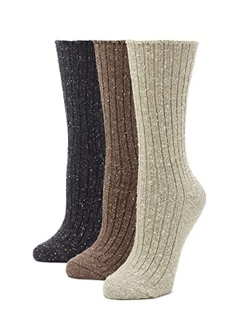 womens Tweed Ribbed Boot Sock, 3 Pair Pack