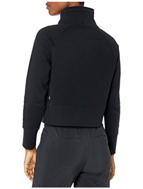 Core 10 Women's Super Soft Fleece Relaxed Fit Cropped Cowl Neck Sweatshirt