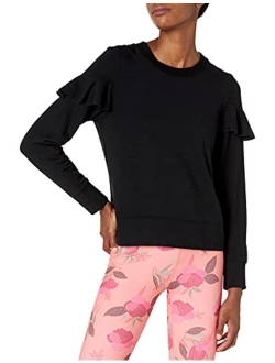 Women's (XS-3X) Cloud Soft Yoga Fleece Ruffle Sleeve Crew Sweatshirt