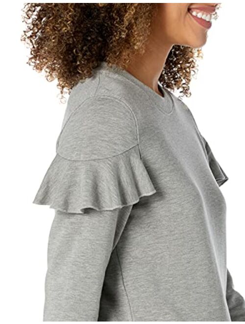 Core 10 Women's (XS-3X) Cloud Soft Yoga Fleece Ruffle Sleeve Crew Sweatshirt