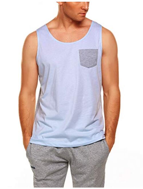 COOFANDY Men's Workout Tank Top Casual Sleeveless Shirt with Pocket for Gym Sport and Training