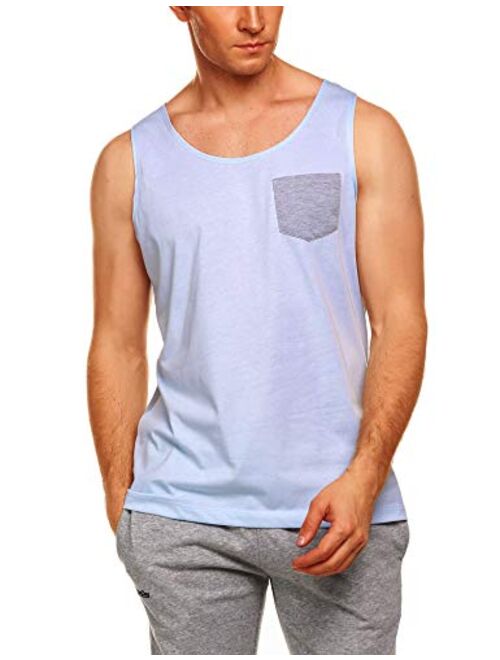 COOFANDY Men's Workout Tank Top Casual Sleeveless Shirt with Pocket for Gym Sport and Training