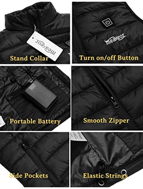 Meaneor Women's Lightweight Heated Vest Jacket with Battery Pack, Heat Clothing for Winter Warm with Pockets