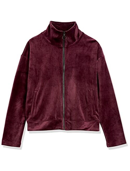 Core 10 Women's Standard Luxe Velvet Full-Zip Yoga Jacket