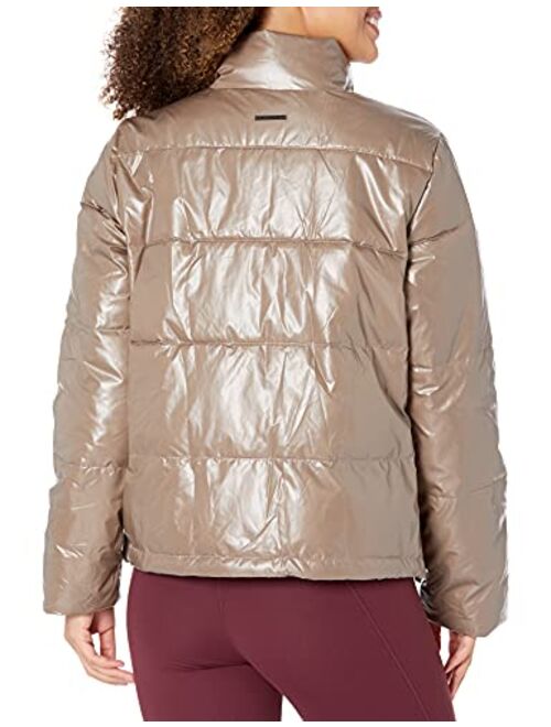 Amazon Brand - Core 10 Women's High Shine Insulated Puffer Full-Zip Boxy Fit Jacket
