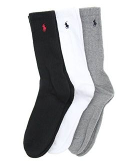 3-Pack Double Bar Stripe Crew Socks