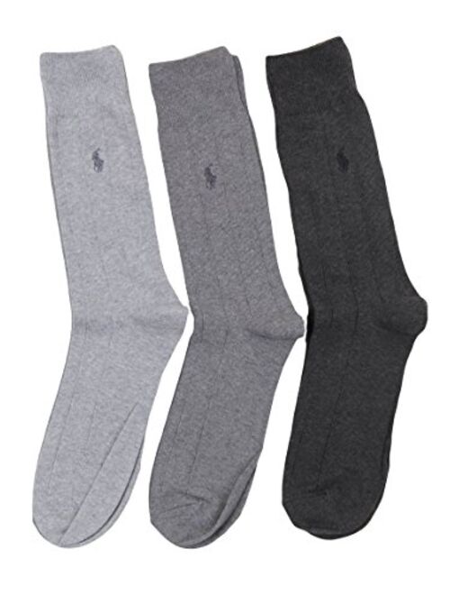 Polo Ralph Lauren Men's 3 Pack Ribbed Dress Socks