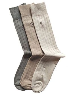 Men's 3 Pack Ribbed Dress Socks (6-12 1/2)
