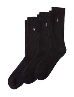 Men's Ribbed Crew Socks - 3 Pack