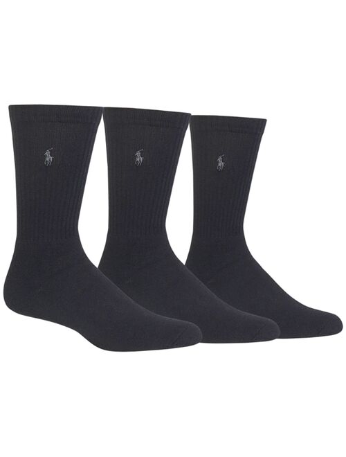 Polo Ralph Lauren 3 Pack Ribbed Cushion Foot Crew Men's Socks