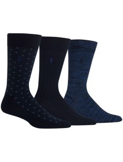 Men's Diamond Dot Solid Dress Socks, 3 Pack