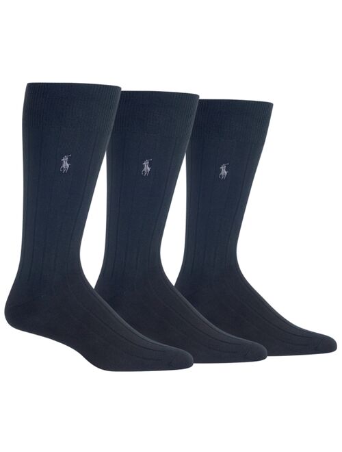 Polo Ralph Lauren Men's 3-Pk. Super-Soft Ribbed Dress Socks
