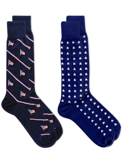 Polo Ralph Lauren Men's 2-Pk. Stars & Stripes Dress Socks