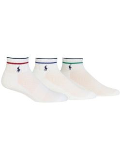 Men's 3 Pack Striped Quarter Socks