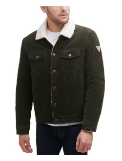 Men's Corduroy Bomber Jacket with Sherpa Collar