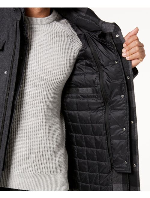 Guess Men's Military-Inspired Coat with Plaid Detail, Created for Macy's