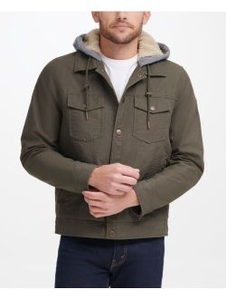 Men's Canvas Fleece Hooded Jean Jacket