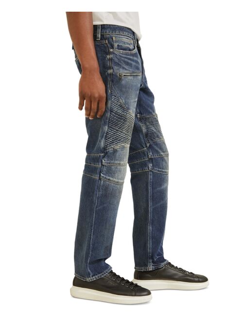 Guess Men's Eco Skinny-Fit Pintucked Moto Jeans