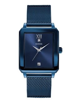Men's Diamond-Accent Blue Stainless Steel Mesh Bracelet Watch 40x35mm