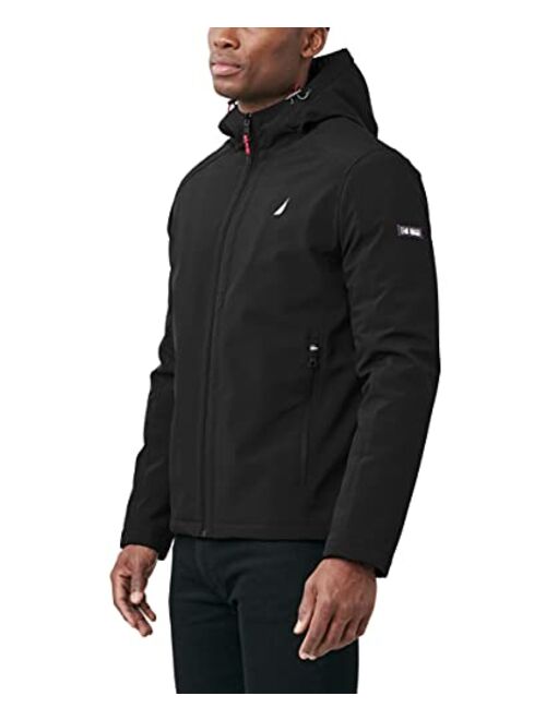 Nautica Men's Sherpa Lined Softshell Jacket with Hood, Water and Wind Resistant