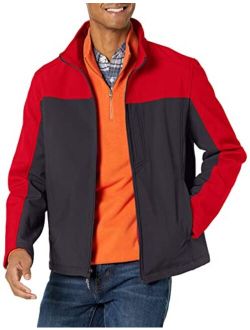 Men's Color Block Softshell Jacket, Water and Wind Resistant
