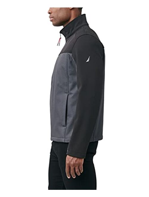 Nautica Men's Color Block Softshell Jacket, Water and Wind Resistant