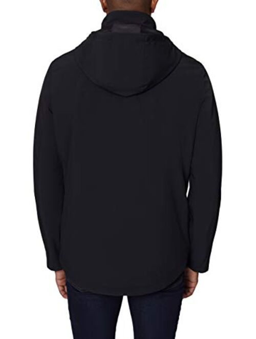 Nautica Men's Color Block Zip Front Jacket with Hidden Hood