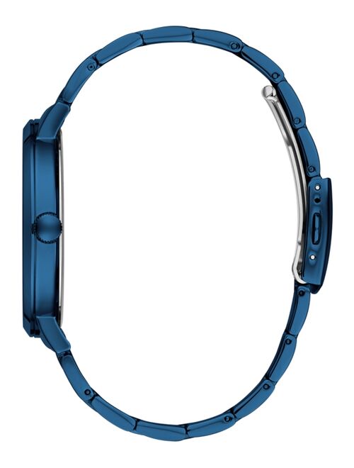 Guess Men's Diamond-Accent Blue Stainless Steel Bracelet Watch 44mm