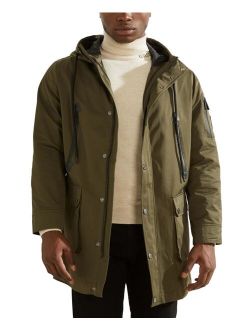 Men's Hooded Military Faux-Fur Lined Parka