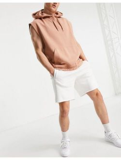 shorts with small logo in cream