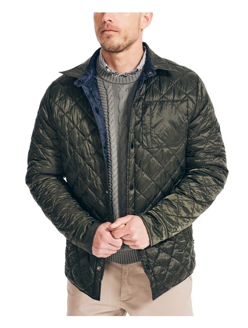 Nautica Men's Tempasphere Reversible Quilted Ripstop Shirt Jacket