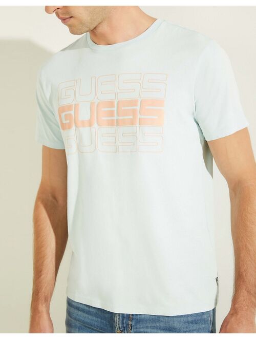Guess T-shirt with chest text logo in green
