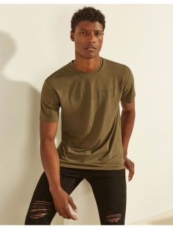 active T-shirt with tonal logo in olive green