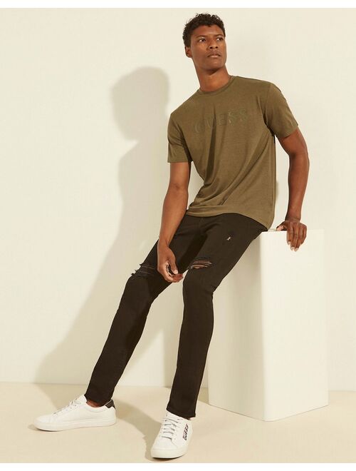 Guess active T-shirt with tonal logo in olive green