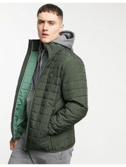 padded jacket with small logo in green