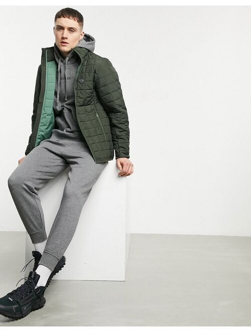 Guess padded jacket with small logo in green