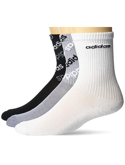 adidas womens Linear Repeat Logo Crew Socks (3-pair)
