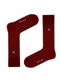 Biz Dots Mens premium luxury square polka dots patterned funky dress socks Love Sock Company