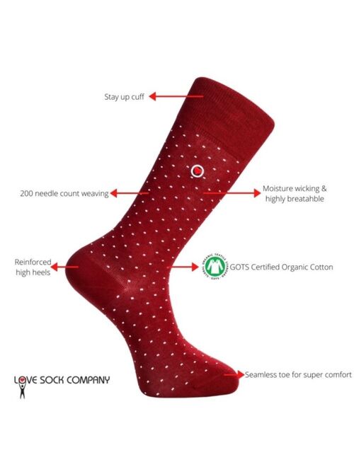 Biz Dots Men’s premium luxury square polka dots patterned funky dress socks Love Sock Company