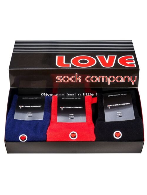 Love Sock Company Men's Solid Luxury Dress Socks in Gift Box, Pack of 3