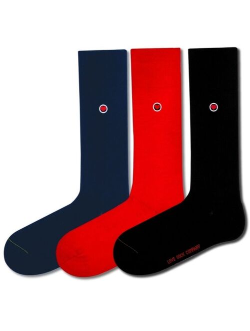 Love Sock Company Men's Solid Luxury Dress Socks in Gift Box, Pack of 3