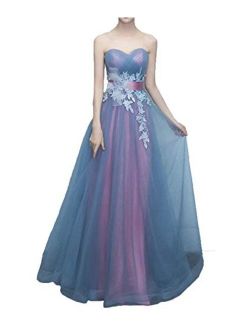 Sweetheart Tulle Prom Dresses Ball Gown Lace Princess Wedding Party Gowns