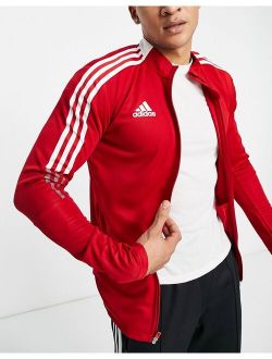 Soccer Tiro jacket with three stripe in red
