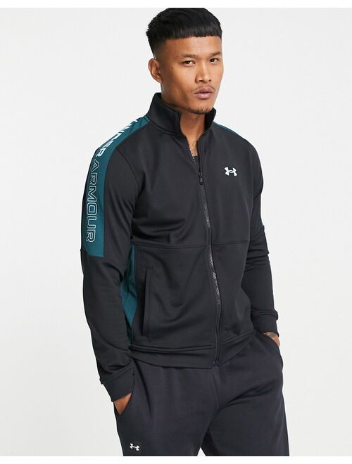 Under Armour Sportstyle graphic track jacket in black and green