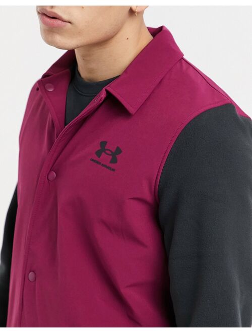 Under Armour coach jacket in purple