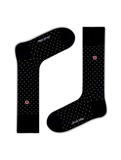 Biz Dots Black Mens premium luxury black dress square polka dots socks organic cotton Love Sock Company